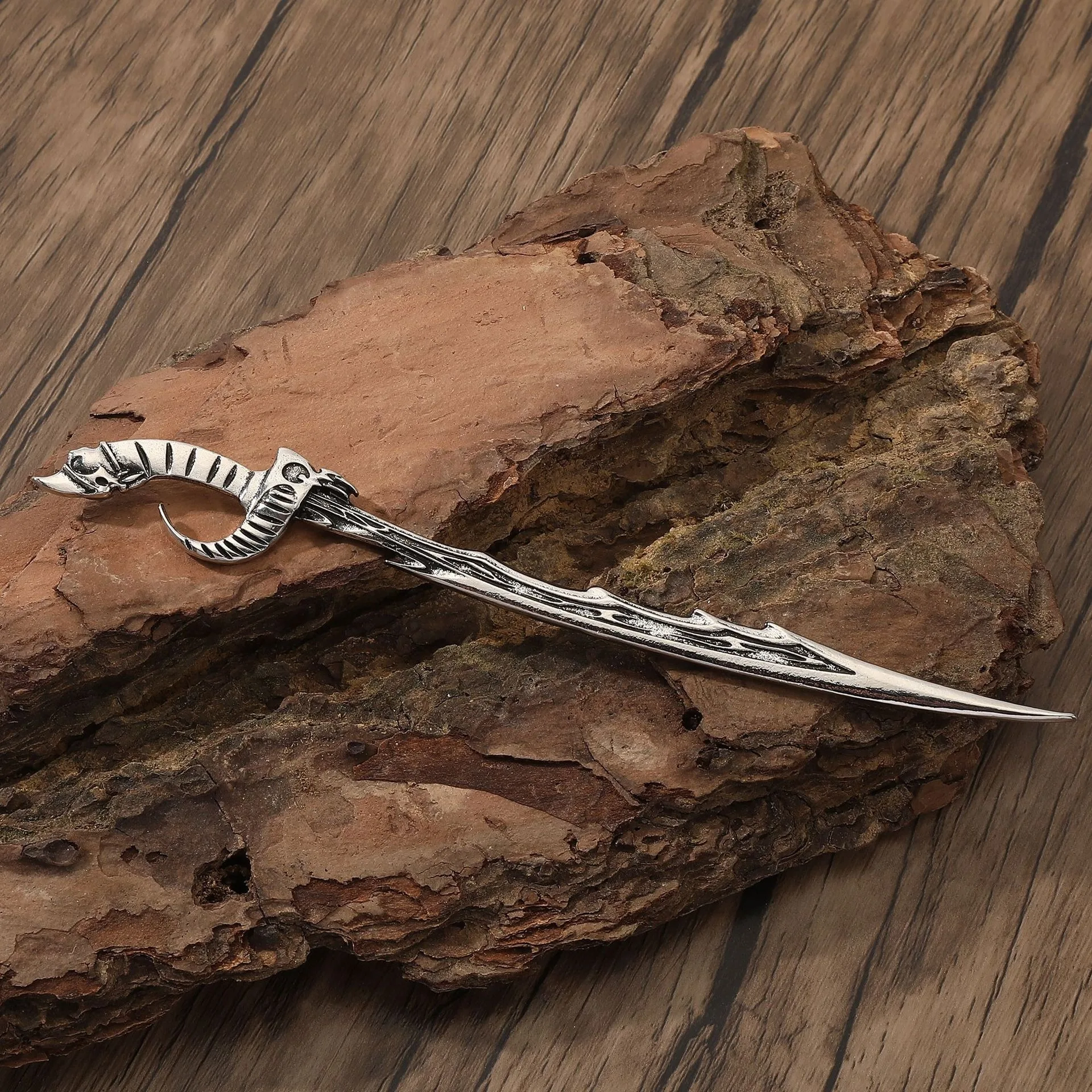 جديد النمط الصيني أزياء ريترو فايكنغ السيف المرأة سبيكة أزياء مشبك شعر هالوين القوطية النرويجية عطلة حزب أغطية الرأس #2