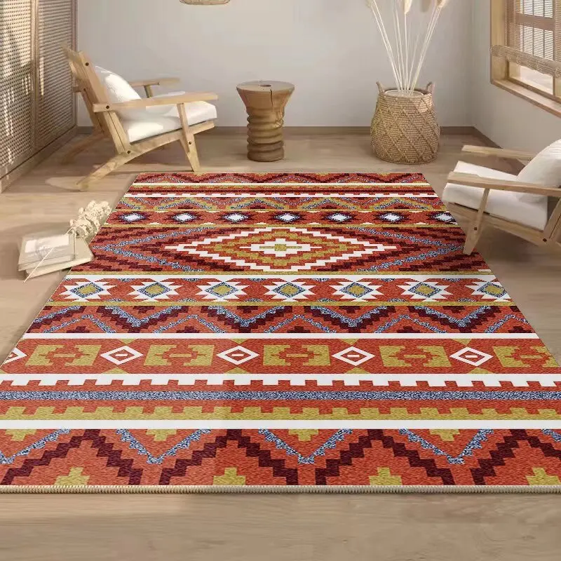 

Morocco Ethnic Style Carpet for Living Room Easy Clean Coffee Tables Mat Non-slip Bedroom Bedside Rug Large Size Home Floor Mats