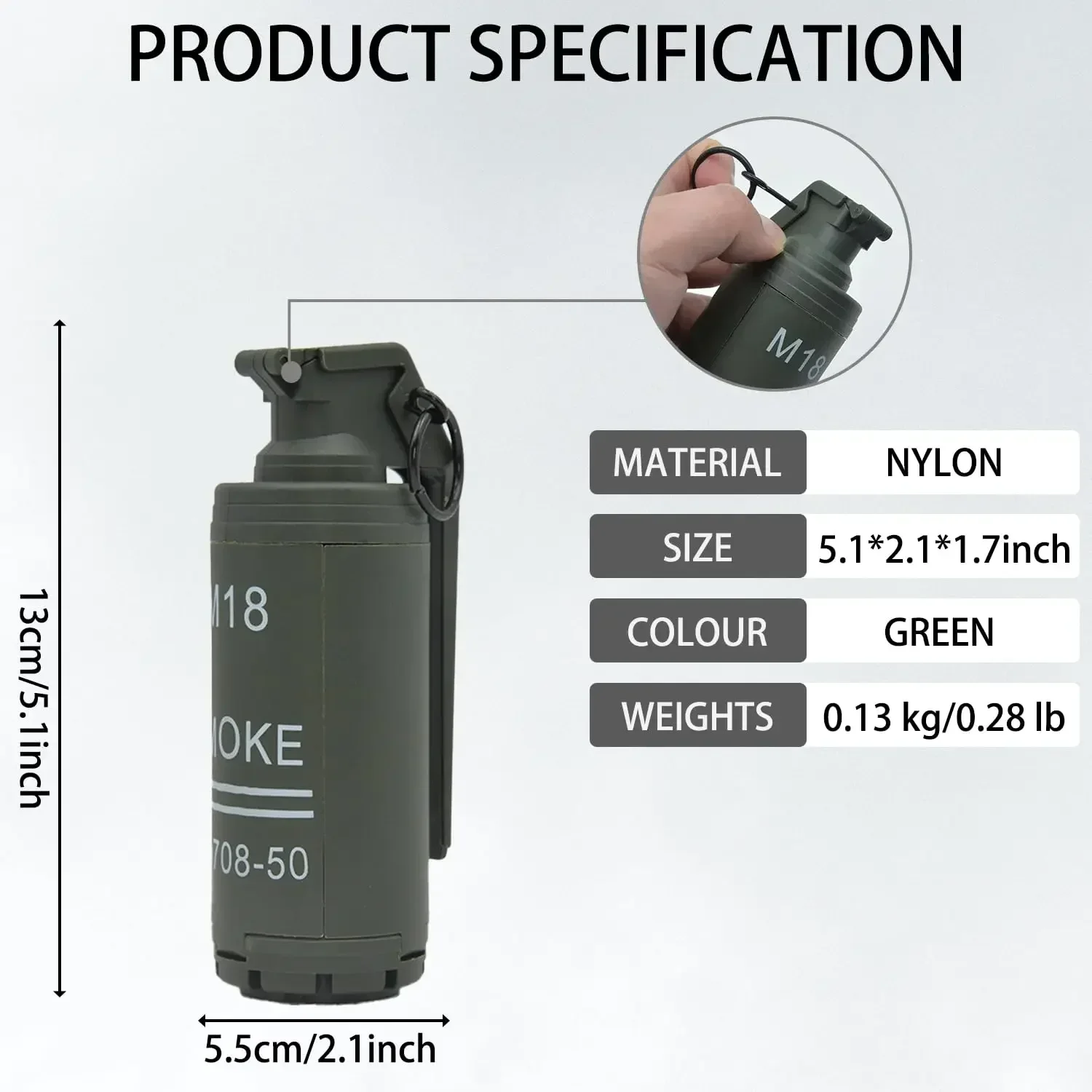Tactical Hand Fake Toy M18 CS Smoke Paintballs Water Gel Grenade Model For Airsoft Paintball Re-usable Outdoor Sport