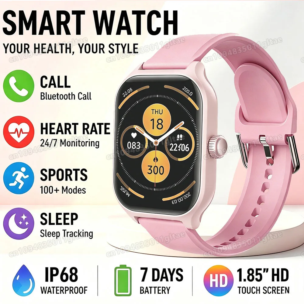 2026 Neue Smartwatch Bluetooth-Anruf Fitness-Tracker Herzfrequenz-Schlafaufzeichnung Outdoor-Sportuhr für Android/iOS Männer Frauen PKHW12