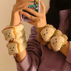 Spa Headband Wristband For Washing Face Fleece Skincare Toast Hair Band Wrist Cuffs For Women Girls Makeup