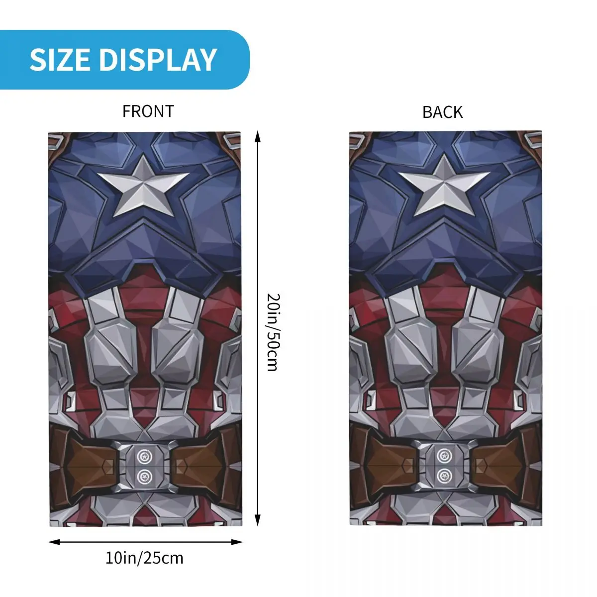 Custom Captain America Bandana Neck Gaiter UV Protection Face Scarf Cover Women Men Headwear Tube Balaclava