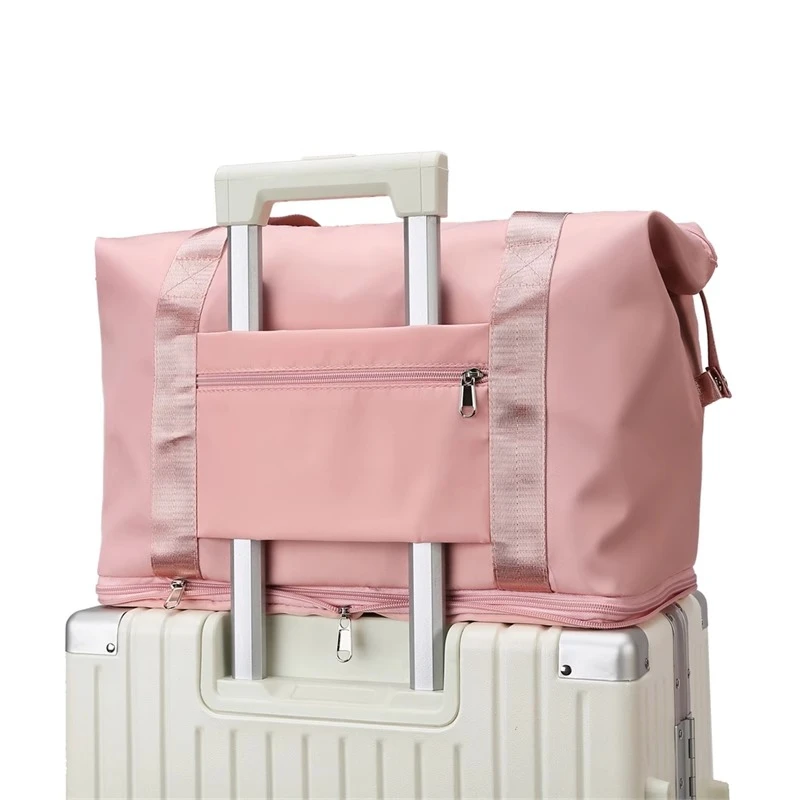 

can be put in the trolley case, additional luggage bag on the rod, large capacity travel storage, portable and lightweight