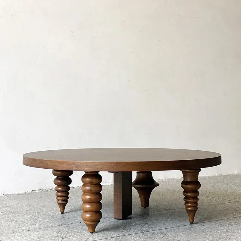 Nordic Simple Modern Retro Solid Wood Chess Foot Stool Colorful Geometric Coffee Table Real Shot