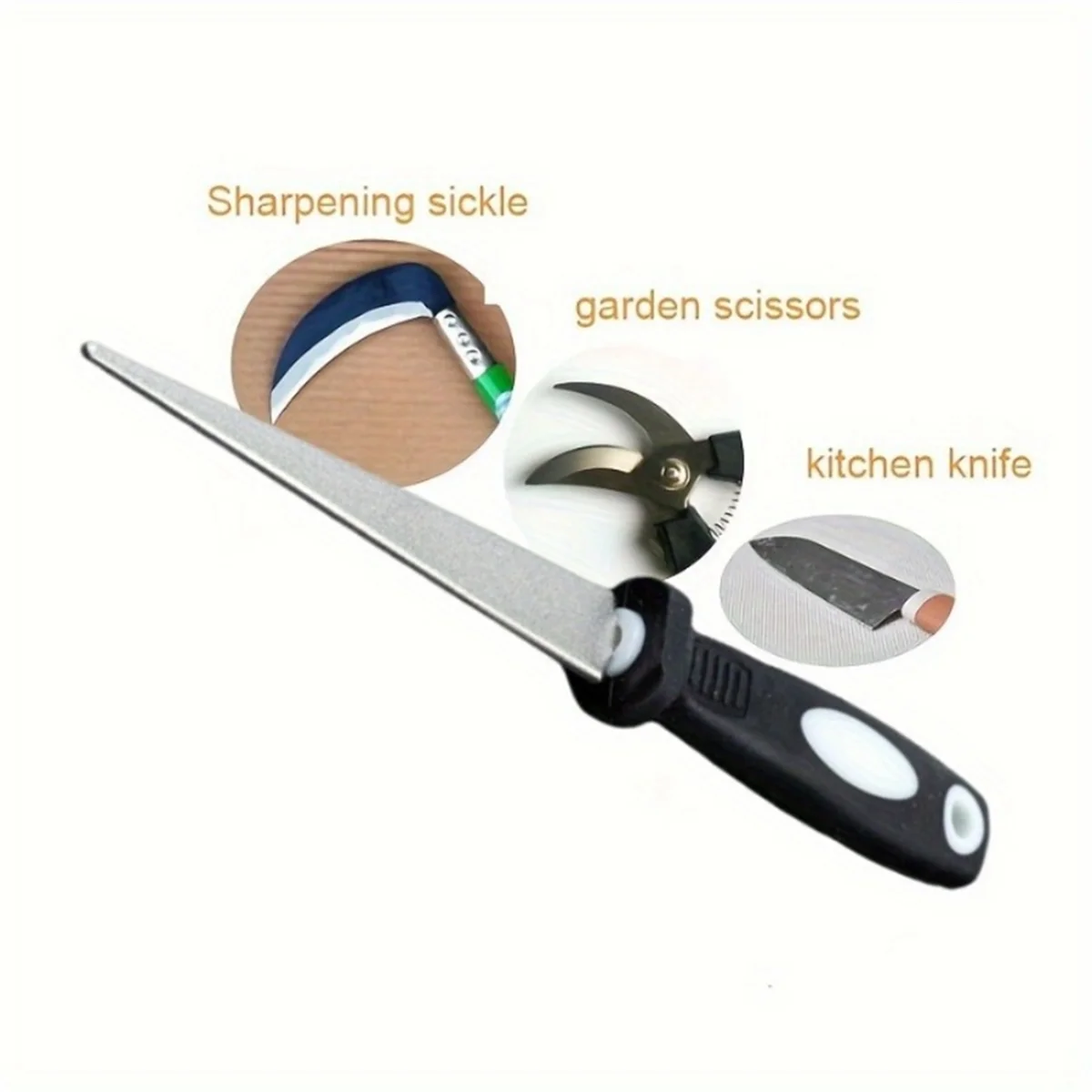 N14R Top Knife Sharpening Rod Metal Double Sand File Grinder Gardening Tools Handheld Knife Sharpener