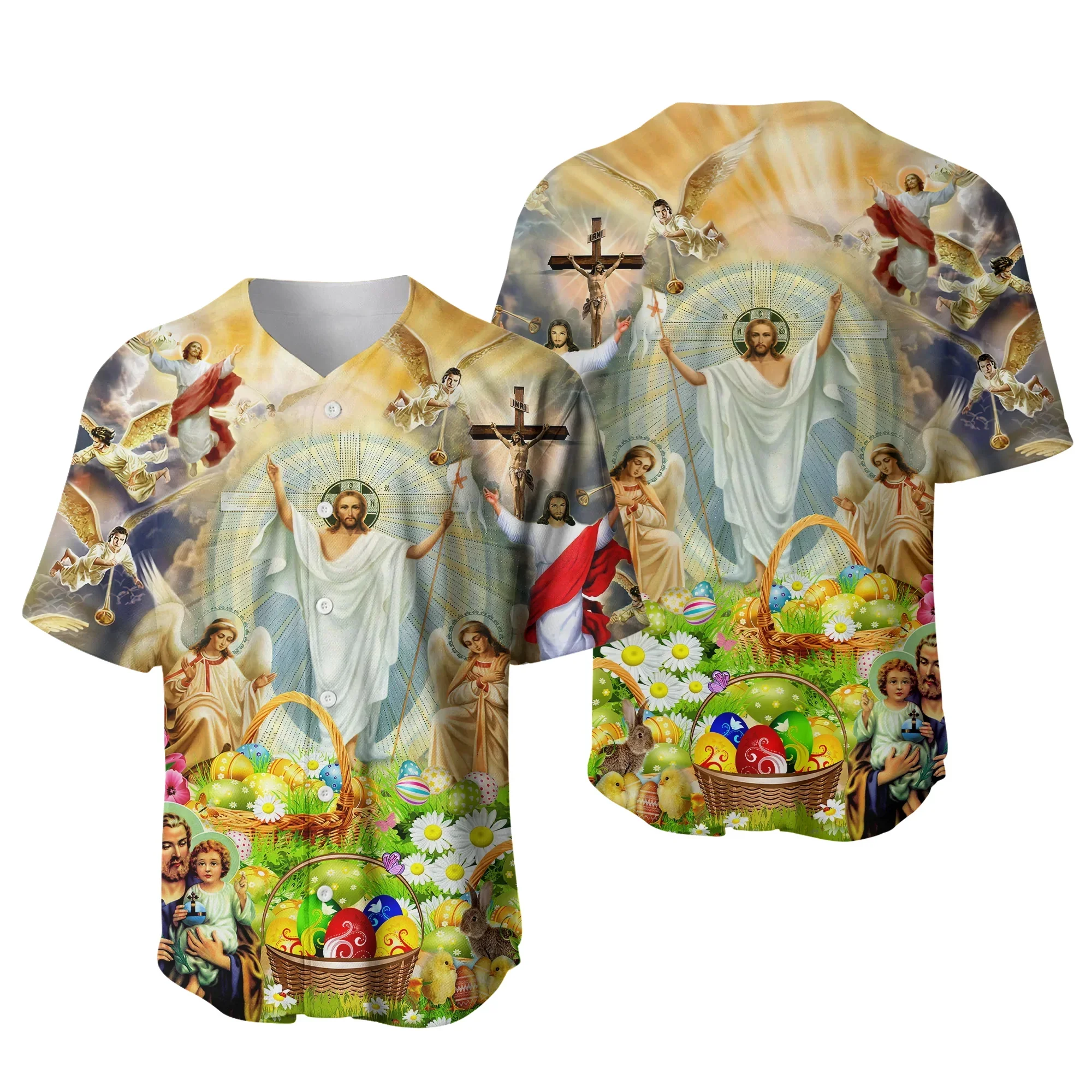 

Прямая поставка, бейсбольная рубашка с 3D принтом Иисуса на Пасху, мужская повседневная Бейсбольная Футболка, топы в стиле хип-хоп