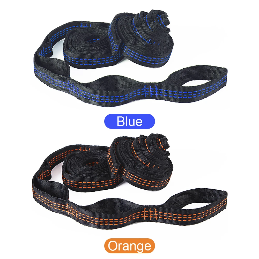 2pcs 3m Camping Polyester Hammock Straps Kit High Strength Wear Resistant Hammock Tree Hanging Rope Belt for Outdoor