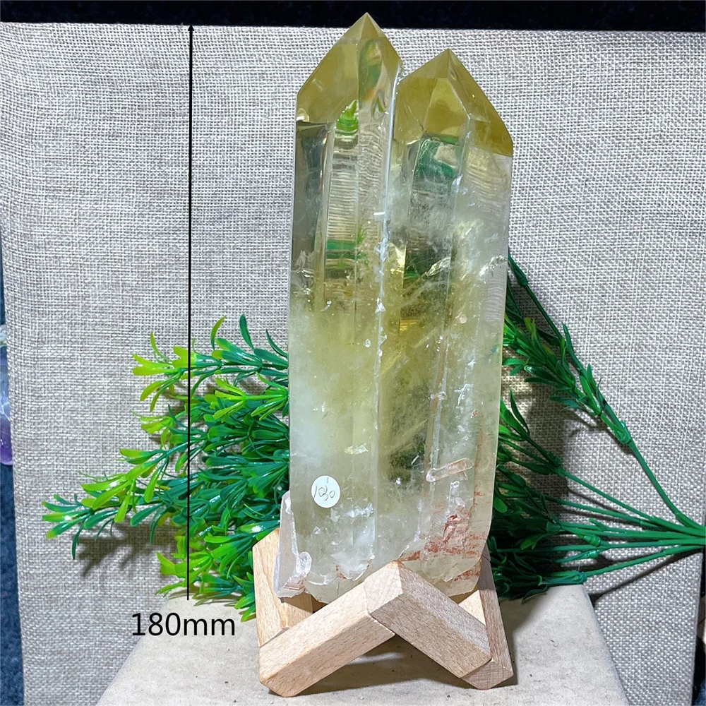 Crystal Natural Citrine Tower Point Double Stone Ore Mineral Quartz Gemstones Minerals Spiritual Ornaments Decoration