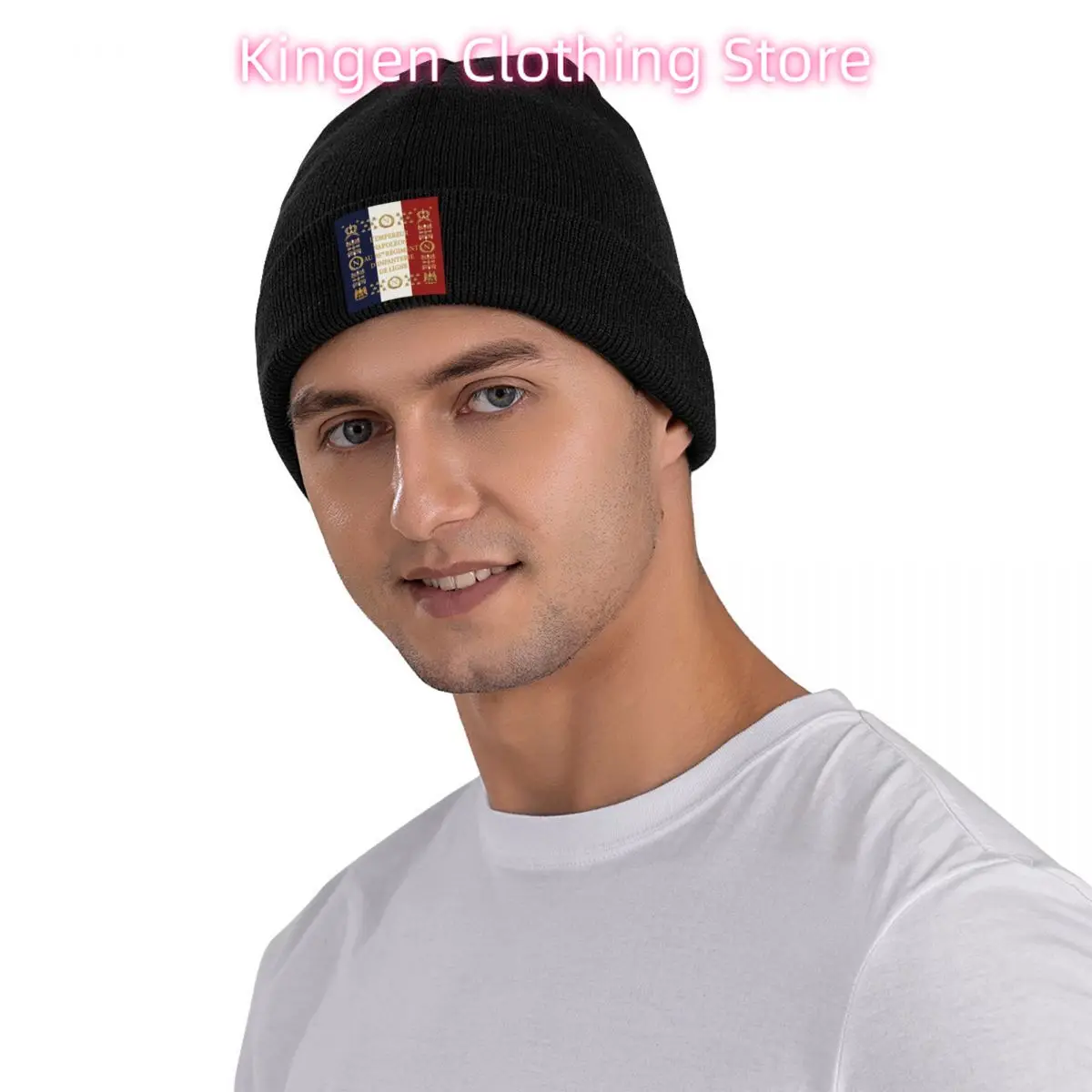 Personalizado napoleônico francês 85th bandeira regimental crânios gorros bonés unisex inverno quente chapéu de malha das mulheres dos homens legal adulto bonnet chapéus