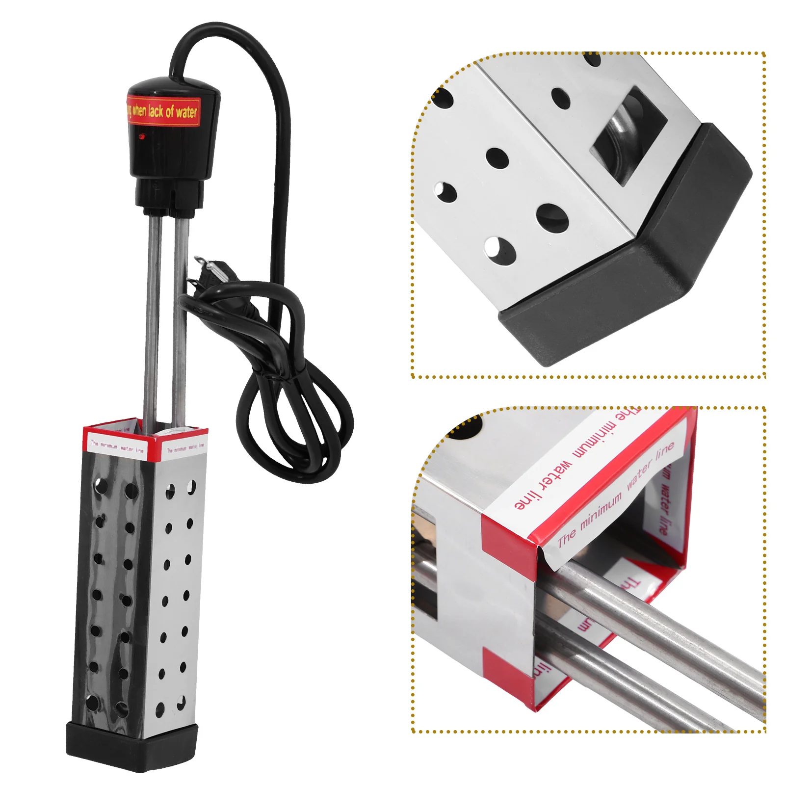 

Swimming Pool Heater 1500W Immersible Electric Tube for Bucket Portable Liquid Warmer Fast Heating Travel Use Pool Supplies