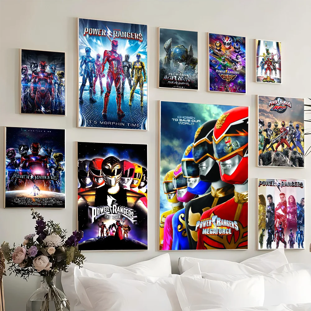 Movie P-Power R-Rangers Good Quality Prints And Posters Waterproof Paper Sticker Coffee House Bar Posters Wall Stickers