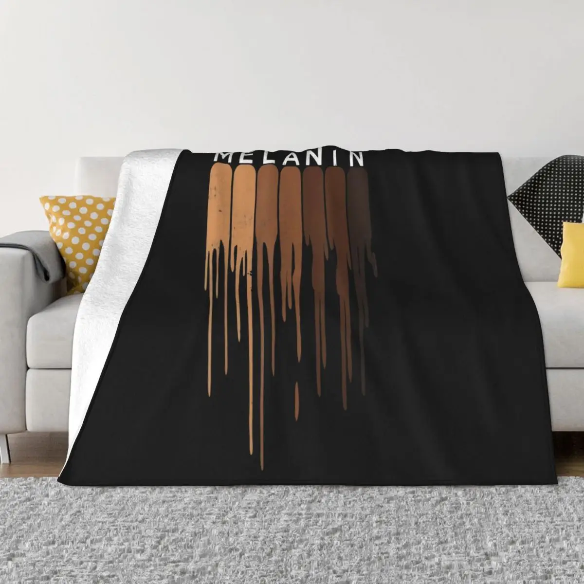 Drippin Melanin Black Pride Black History Month Men Cotton S 5Xl Black Pure Throw Blanket