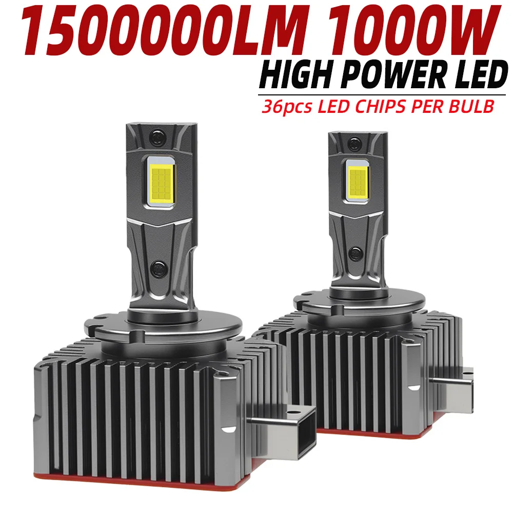 D1S D3S LED Headlight Canbus 1000W 1500000LM D4S D2S D8S Auto Bulbs Two-sided D1R D2R D3R D4R Car Lamp Xenon HID 6000K 12V 24V