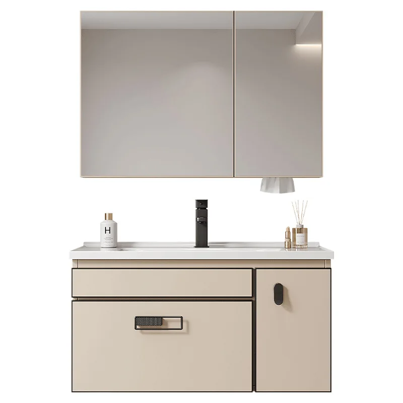 

Постмодернистский кремовый ветер, сотовый алюминиевый шкаф, встроенная керамическая раковина, большая вместимость, туалет, ванная комната