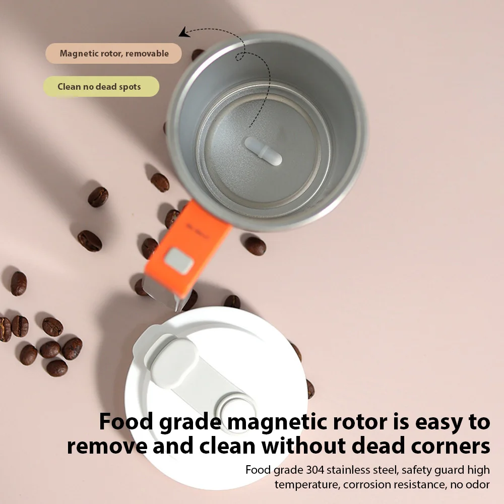 

300 мл перезаряжаемая магнитная кофейная кружка из нержавеющей стали с крышкой, самоперемешивающаяся дорожная чашка, водонепроницаемая для горячих напитков