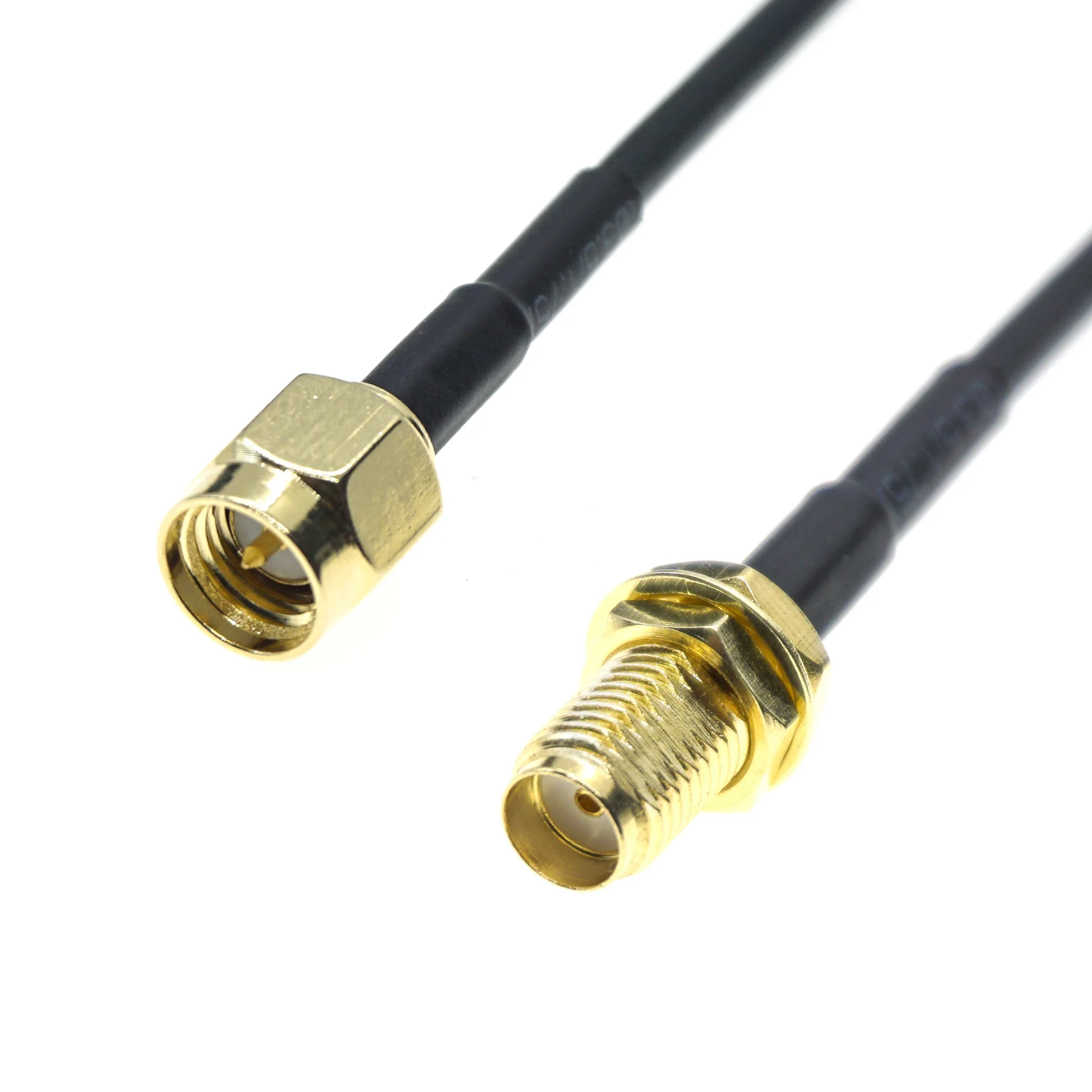 Rpsma macho para sma fêmea cabo de extensão, cobre fio alimentador para placa de rede wifi coaxial rg174 roteador antena