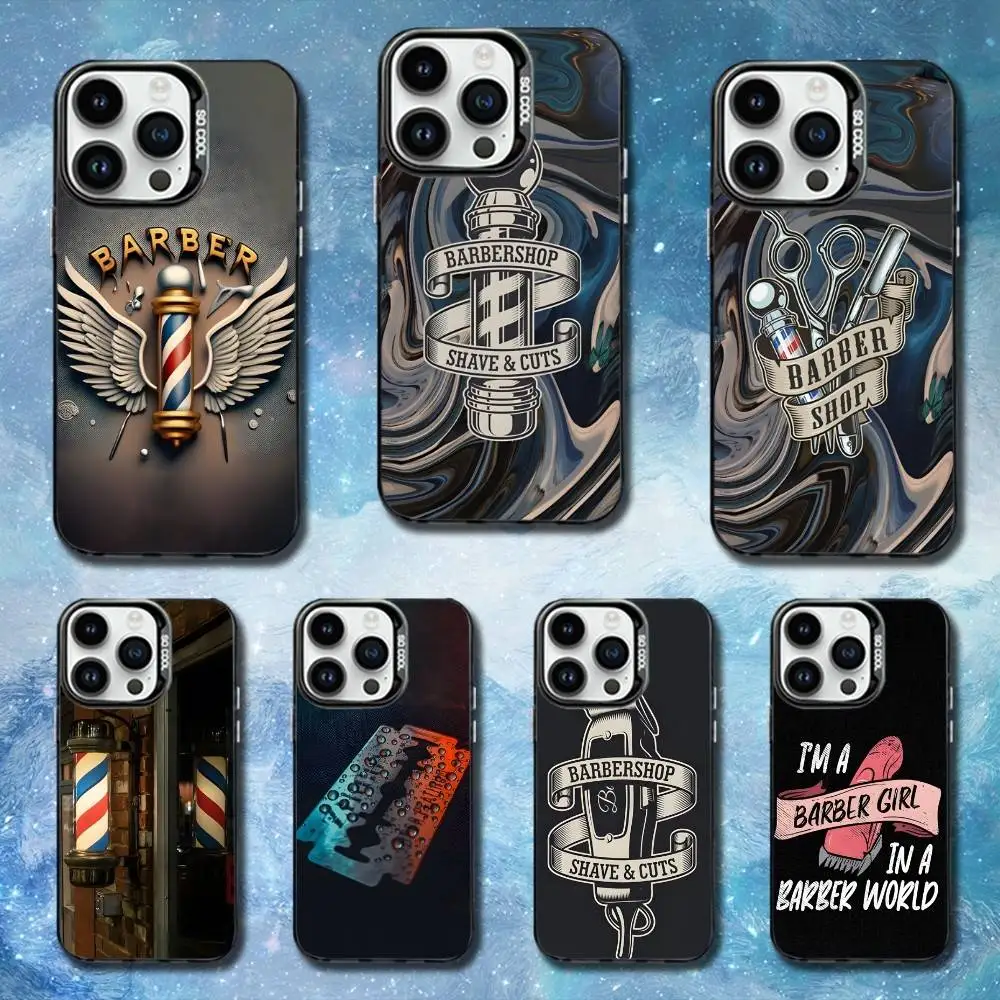 

Salon Art Hair Phone Case For iPhone 11,12,13,16,14,15,Mini,Pro,XS,MAX Black Matte Shockproof Cover