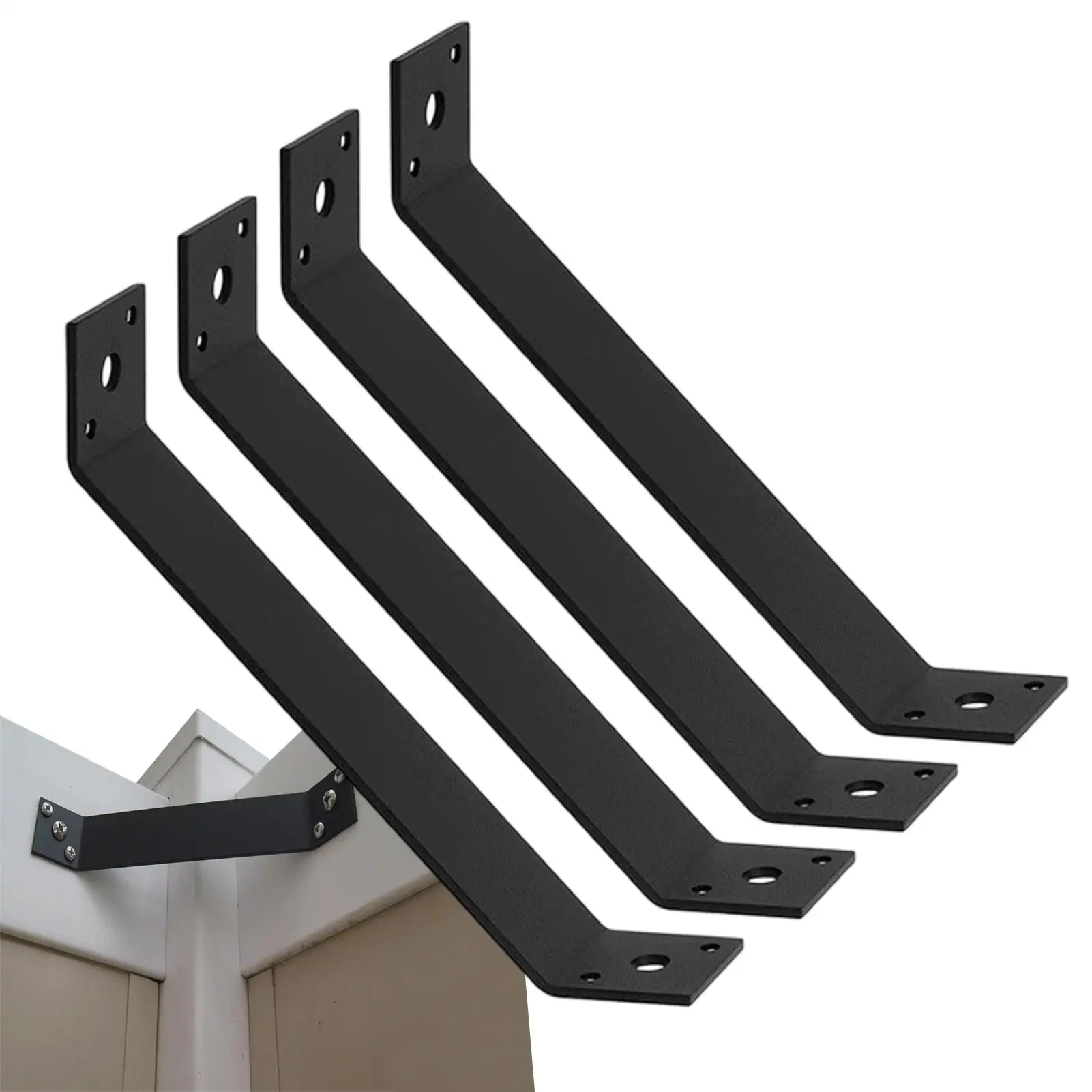 4 Pieces Posts Beams Connector Brace 45-Degree Angle Bracket Heavy Duty Corner Bracket For DIY Wooden Column Beams, Desk Edge