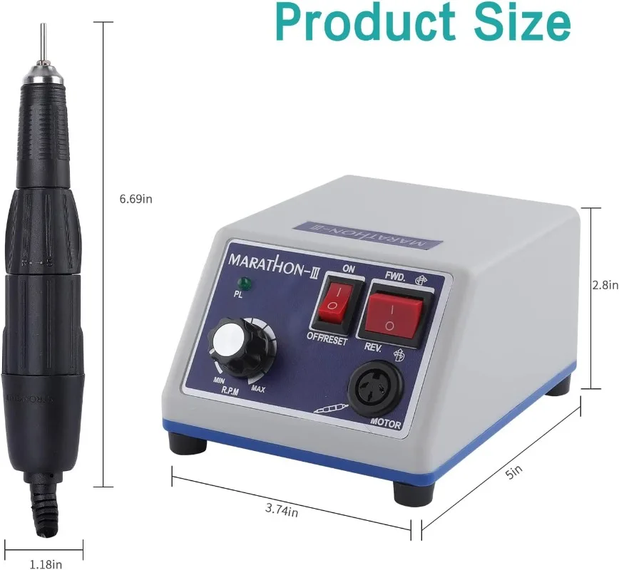 Micromotor máquina polidora de unhas lidar com 35k rpm ferramenta de polimento para laboratório jóias cerâmica vidro silicone escultura em madeira artware