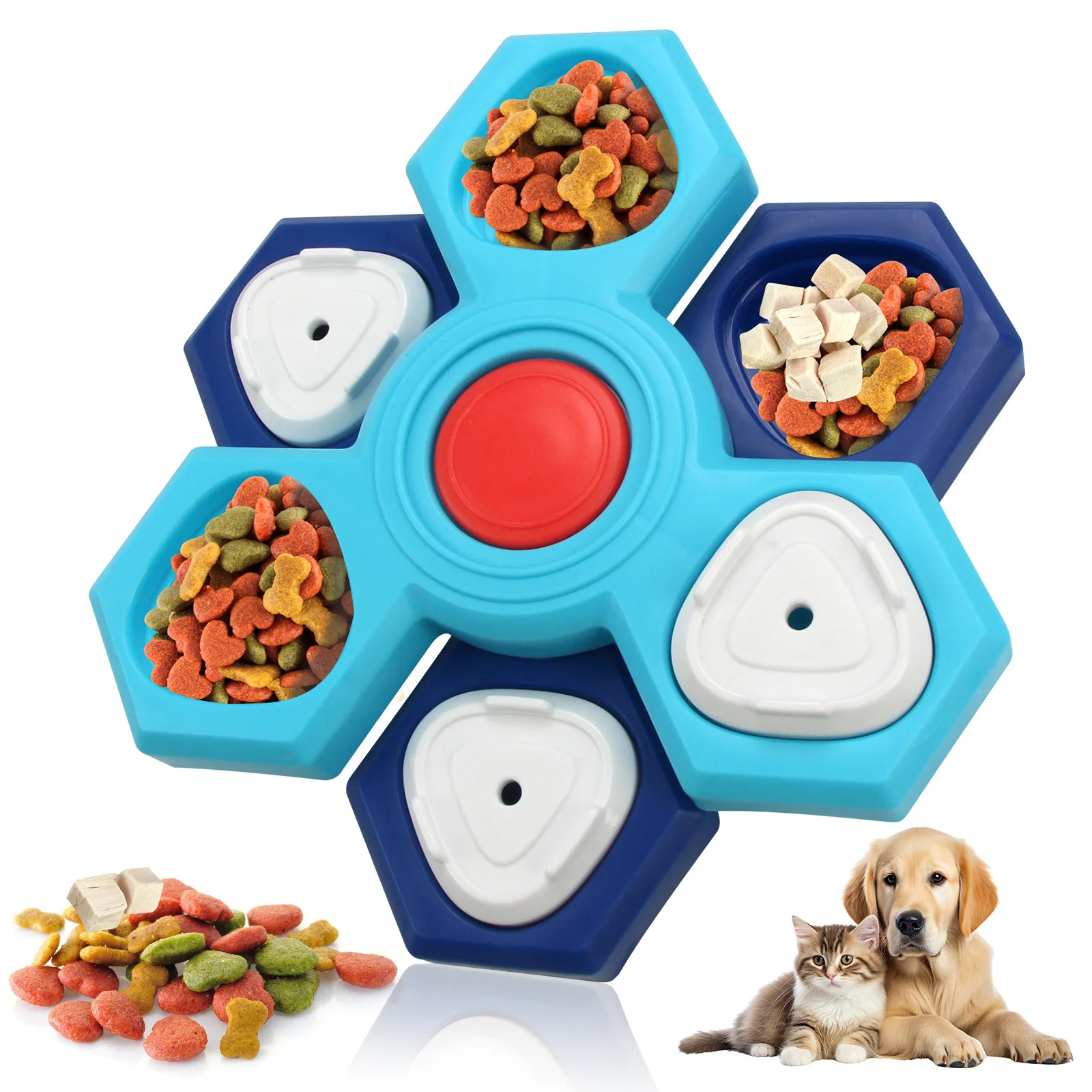 Hunde-Slow-Feeder-Spielzeug Interaktives Futter-Puzzle-Spielzeug Katzen-Leckerli-Labyrinth-Spiel Geistige Stimulation Langeweile-Bekämpfung Einstellbare Schwierigkeitsgrad