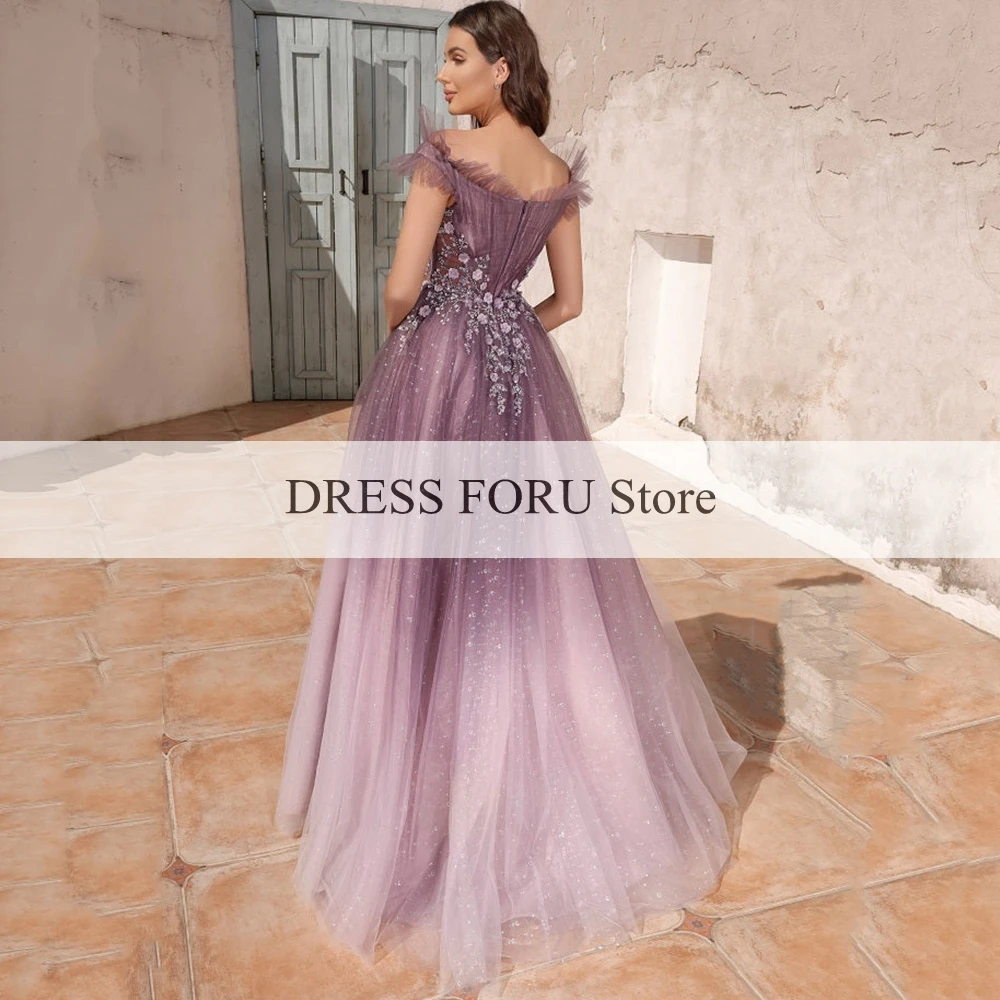 2023 abiti da sera viola sfumati con applicazioni Chic lunghezza del pavimento cerniera posteriore senza maniche Sweetheart A Line Prom Party Gowns