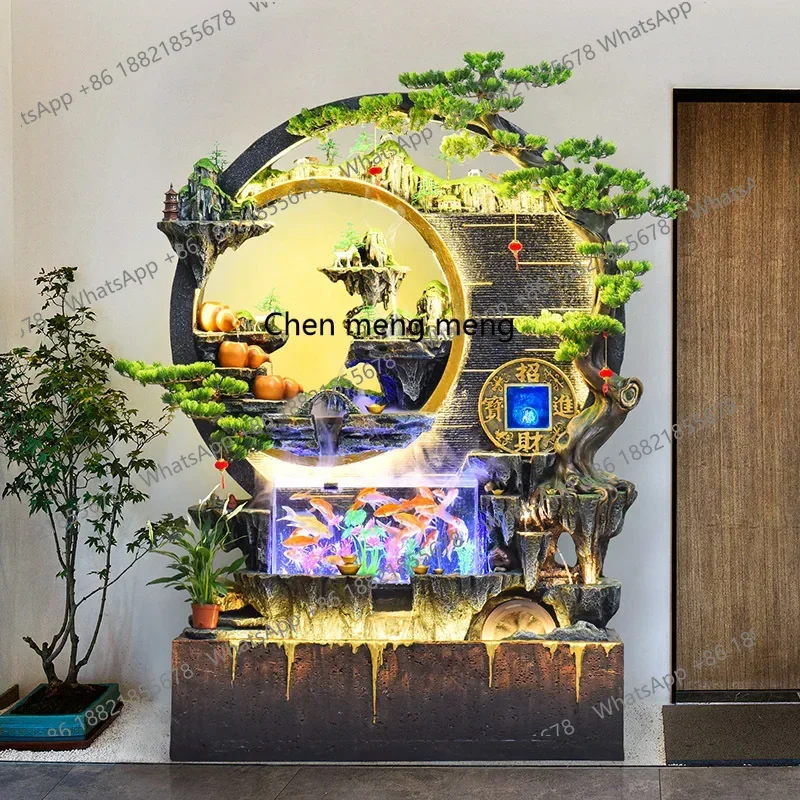 Chinese rockery flowing water fountain entrance water feature wall screen living room courtyard decoration floor ornament