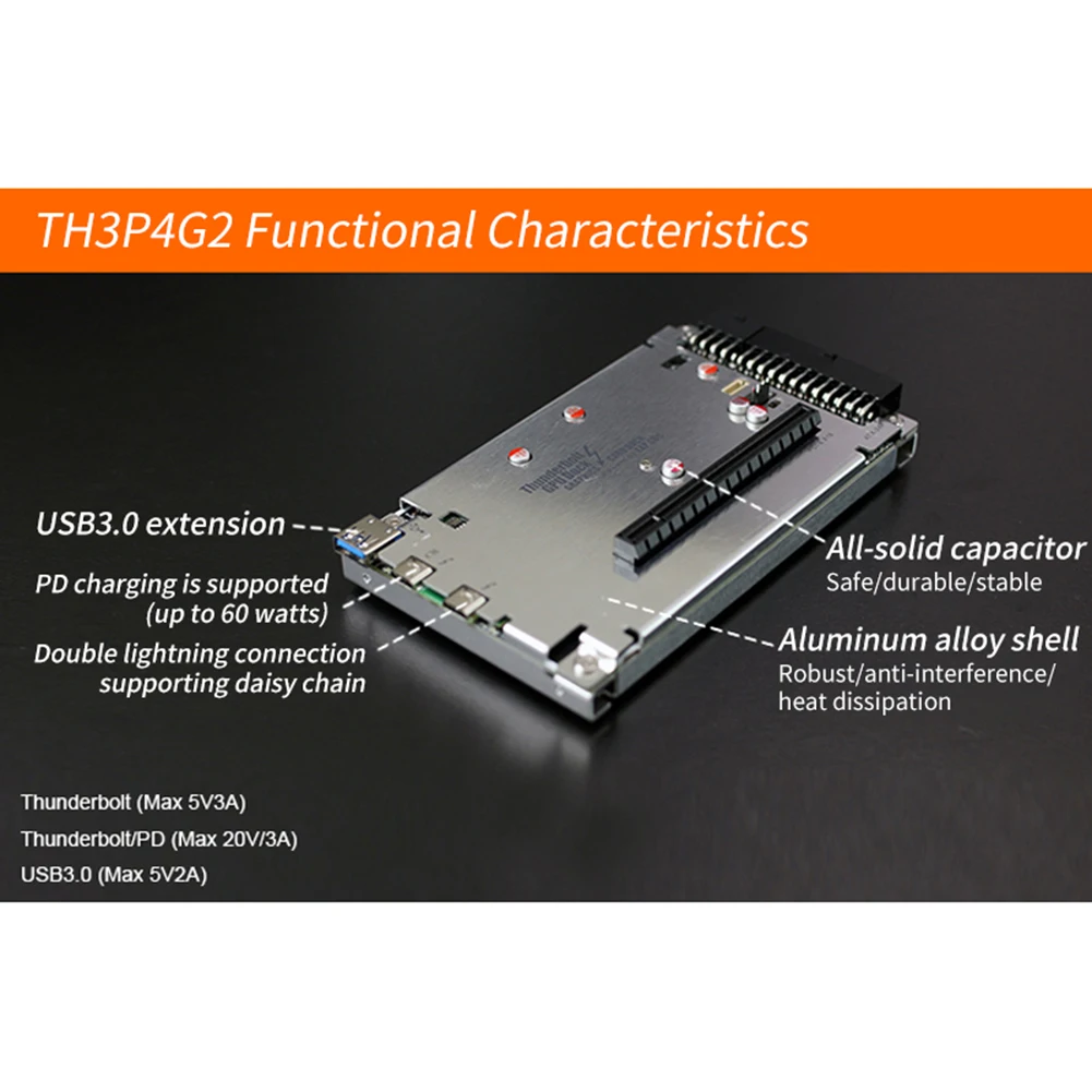 TH3P4G2 Thunderbolt GPU Dock กราฟิก Dock รูปภาพ Outline กราฟิกภายนอก Thunder สำหรับ Macbook Notebook 40Gbps