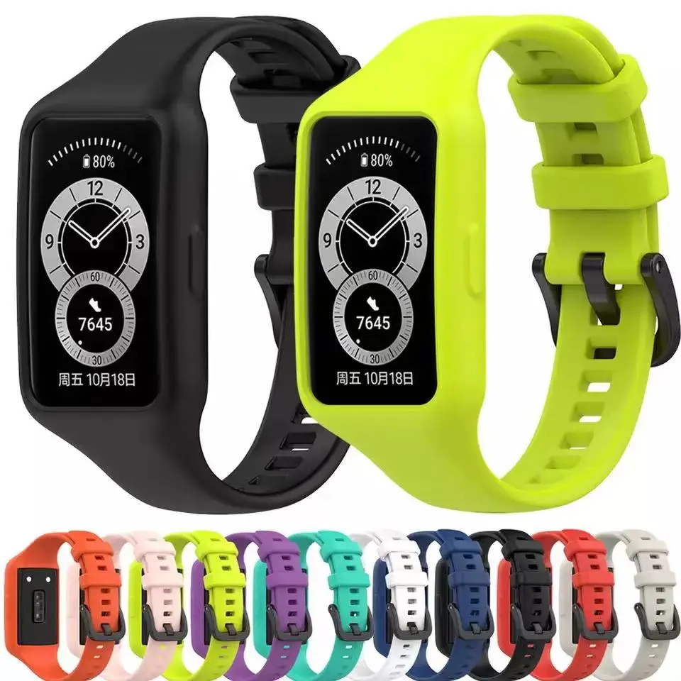 

Силиконовый ремешок для Huawei Band 6 Pro/Honor Band 6 два в одном Противоударный Спортивный сменный Браслет ремешок для Huawei band 7 Чехол