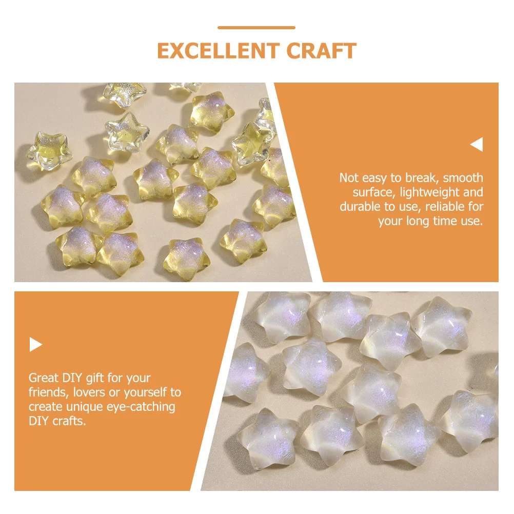 

25 шт. красочные звезды смолы ремесленные бусины для изготовления ювелирных изделий Diy Декор без отверстий свободные бусины-разделители свадебный букет ремесла