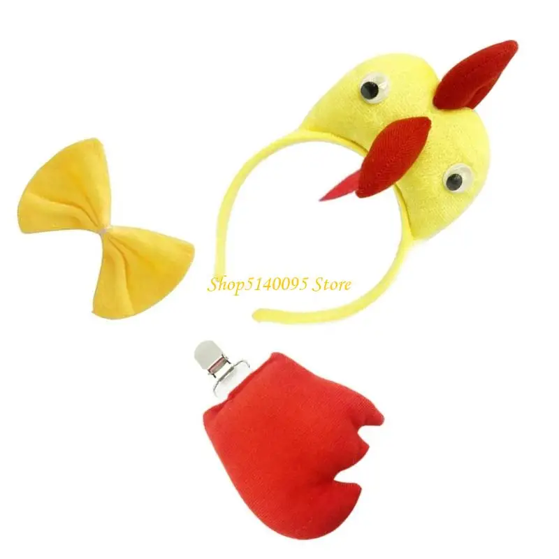 DXAE 3 stks Thanksgiving Turkije Kostuum Turkije Hoofdband Bowtie, Turkije Staart Cosplay Halloween Kostuums voor Volwassenen