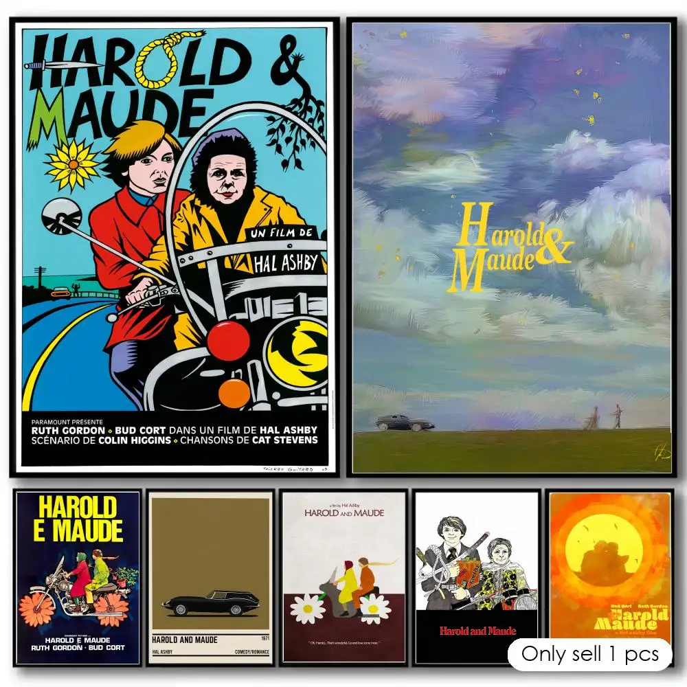 H-Harold And Maude Movie Painting Calligraphy Cotton Canvas Wall Art Poster Quality Decor Painting for Home Decor