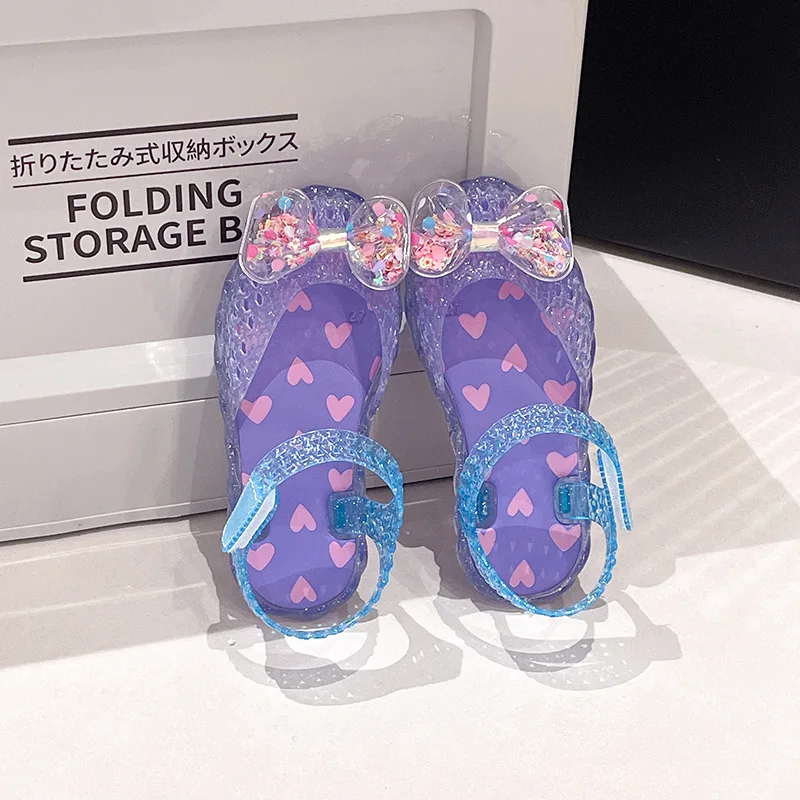 

Simple Toddler Crystal Sandals Children Woven Beach Shoes Students Outdoor Water-Resistant Non-Slip Sandals Kids Princess Shoes