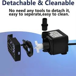 Mini Fish Tank Water Pump Easy Installation Detachable Cleaning Ultra Silent Adjustable Flow Rate Fish Tank Aquarium Water Pump