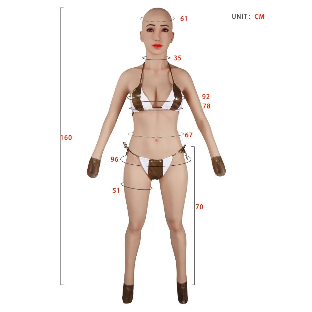 Artificial Silicone Full Bodysuit Sexy Boobs E Cup and Fake Vagina With Head Man to Woman Cosplay Crossdresser Transgender