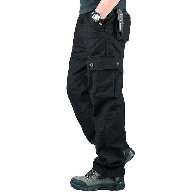 Man Military Tactical Cargo Pants Safari Work Trousers Multi-pocket 100% Cotton Hiking Sprots Outdoor for Men Overalls Loose