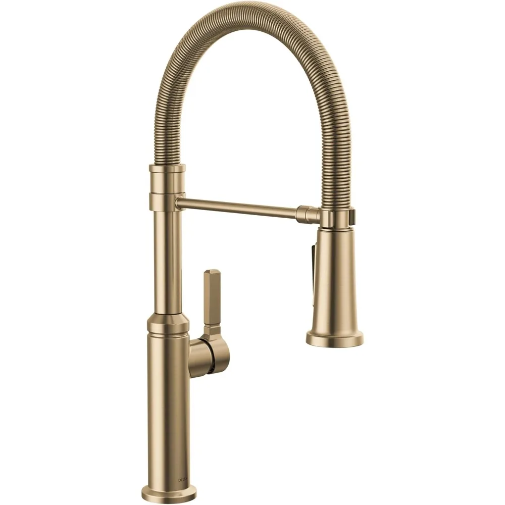 Pro Style Delta Rhett Brushed Gold Single Hole Pull-Down Spray Kitchen Faucet