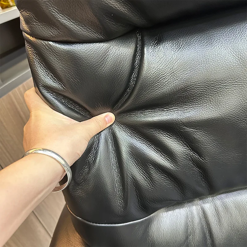 كرسي رئيس دوار للكمبيوتر المنزلي لاستراحة الغداء، كرسي مكتب كبير من الجلد مريح للأعمال #3