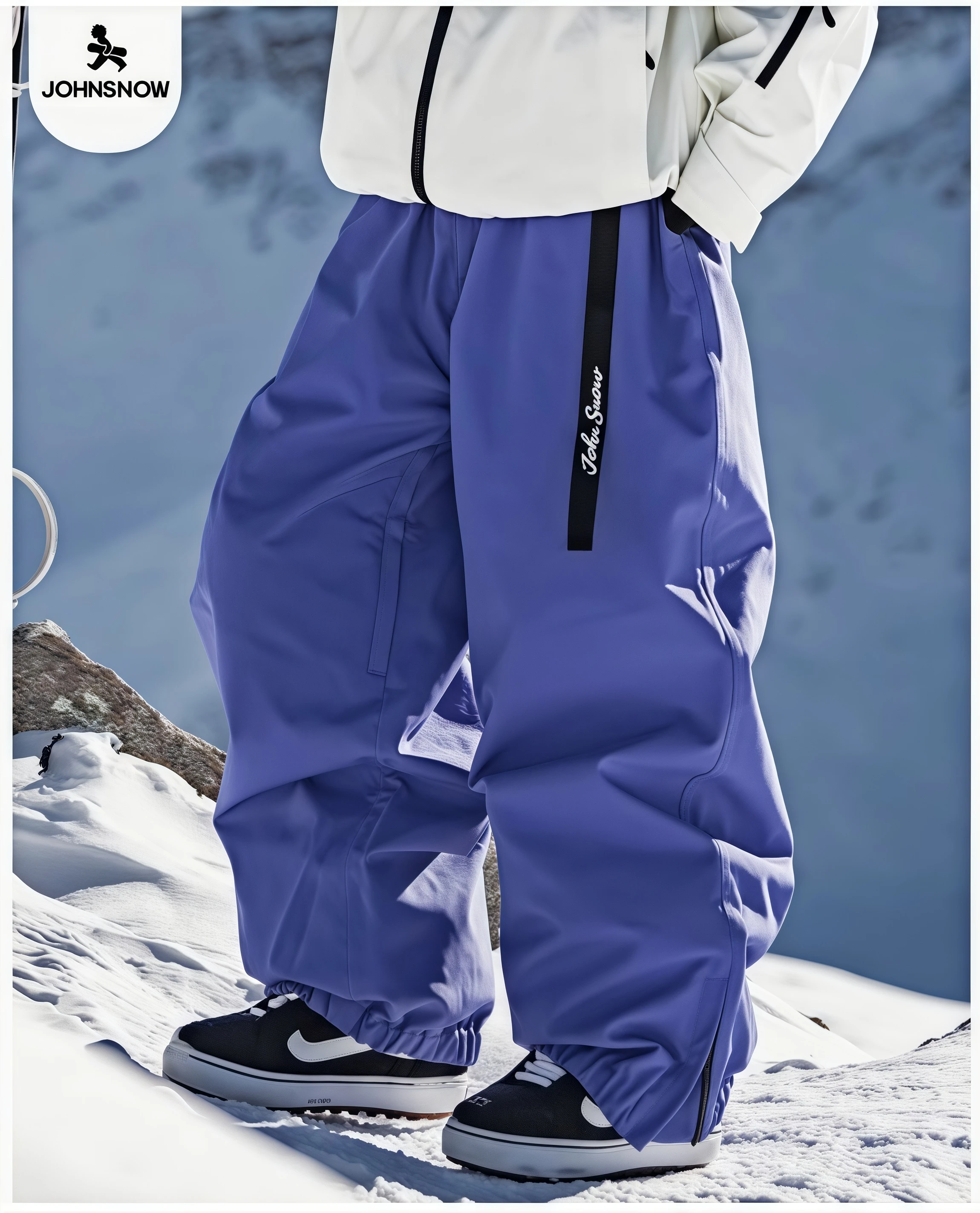 John Snow Winter Women And Men's Waterproof Ski Pants Outdoor High Quality Breathable Loose Snow Trousers Ski Snowboarding Pants