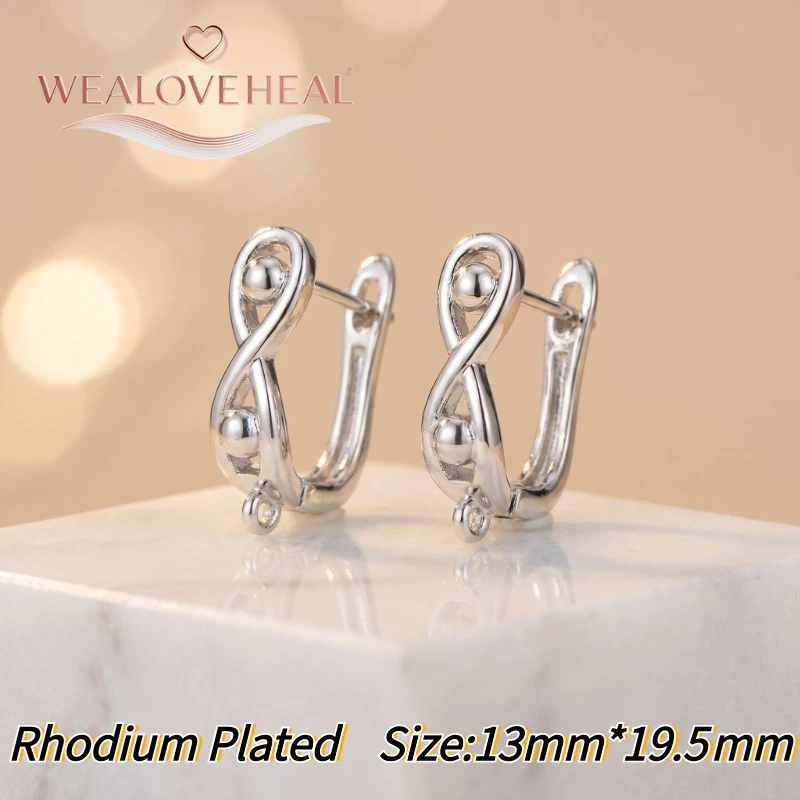 schmuckherstellung zubehör，Modische 18K Gold/Rhodium plattierte Infinity-Ohrringverschlüsse, Messing-Pavé-CZ-Stab-Ohrhaken für DIY-Schmuckherstellung – Detail 20