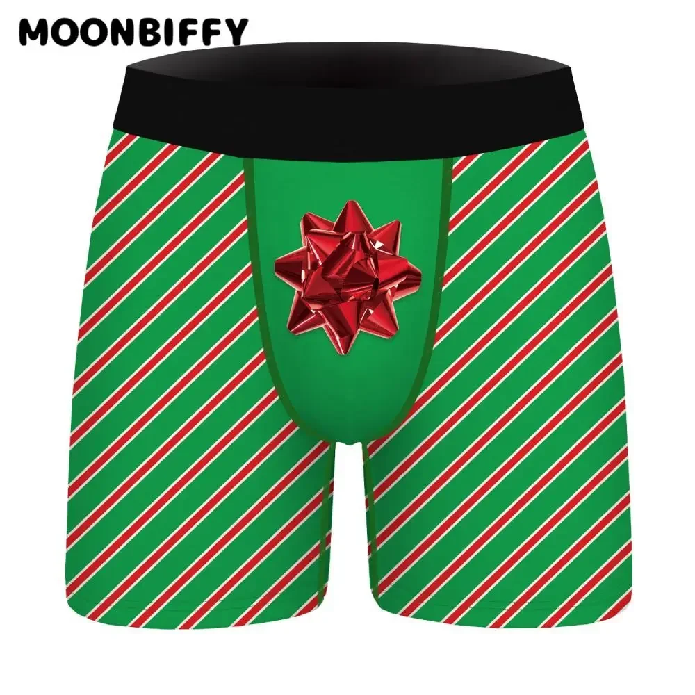 Men\'s Christmas Boxers Briefs 3D Funny Printed Humorous Boxer Shorts Soft Stretchy Underwear Sexy Underpants Male Soft Panties