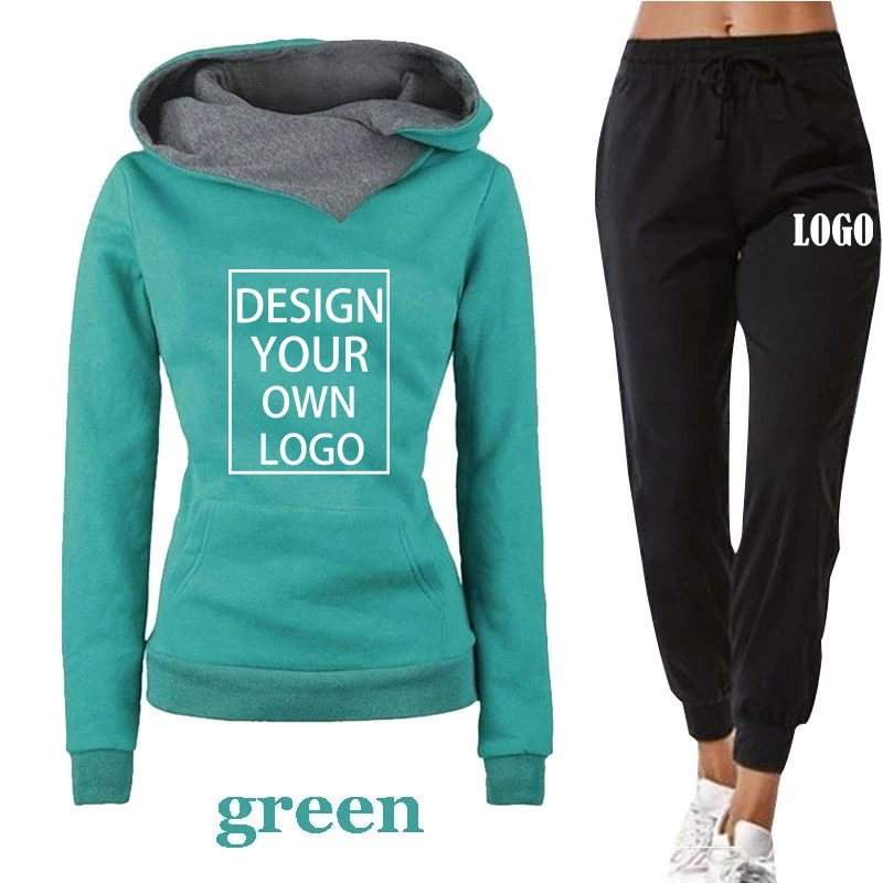 customized New Tracksuit for Women Clothes Two Piece Set Hoodie Sweatshirt Top and Pants Casual Ensemble Femme Suits