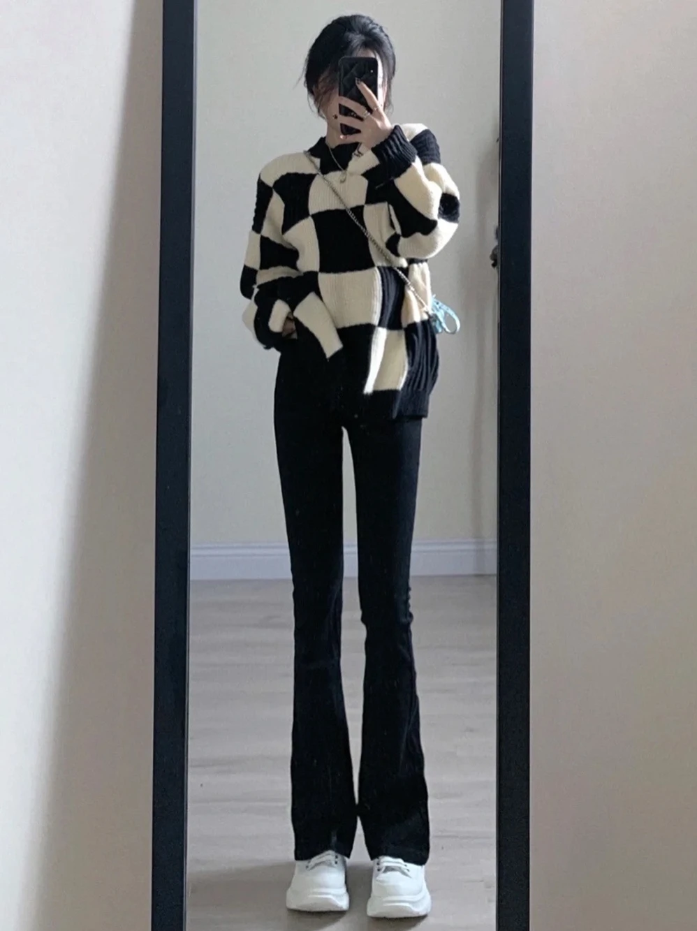 

High Waist Flared Jeans Women's Spring Autumn 2026 Slimming Bootcut Shorties Floor Length Trousers Trendy Cotton Stretch Denim