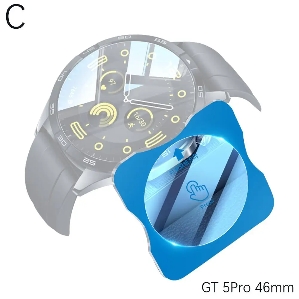 Tempered Glass For Watch Gt5 5pro 46mm 41mm One-click Easy Install Tool Screen Protector For Watch Gt5 Glass L7s6