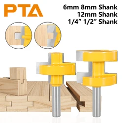 6MM-12.7MM 2 pezzi Tongue & Groove assemblaggi Set di punte per Router fresa per la lavorazione del legno con punta in metallo duro per utensili per legno