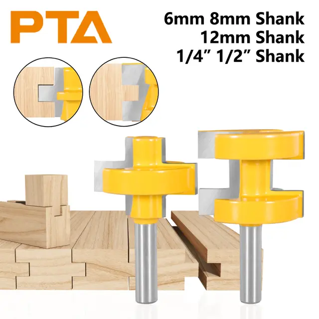 6MM-12.7MM 2PCS TongueοΌGroove Assembles Router Bits Set Carbide