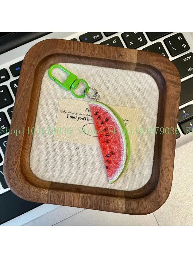 652F Attractive Resin Fruit Keychain Cheerful Watermelon Lovely Slices Fashion Keychain Vehicle Accessories for Everyday Carry &