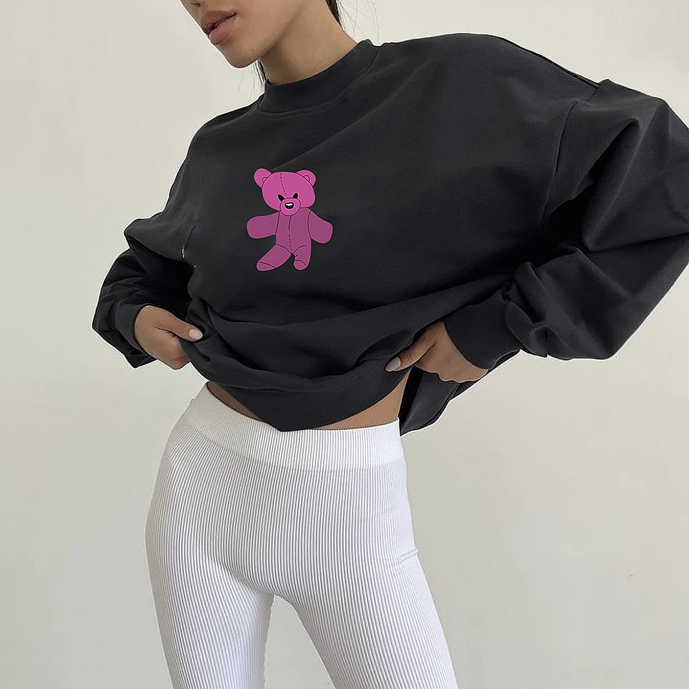 سويت شيرت نسائي من الصوف المطبوع على الطراز الأوروبي الأمريكي بأكمام طويلة كاجوال لخريف وشتاء #4