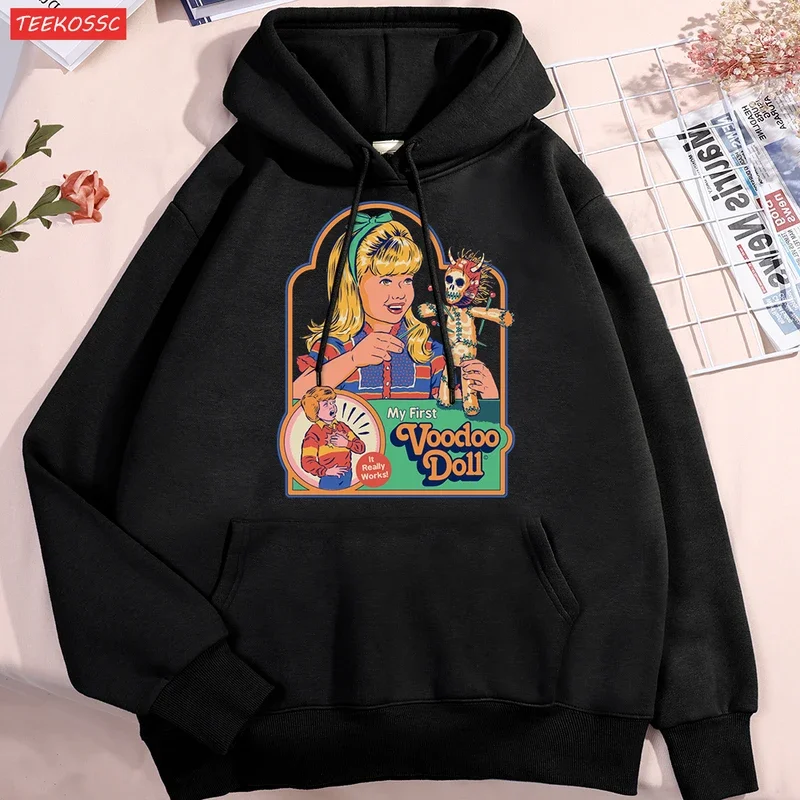 My First Voodoo Dall Men Women Hoodies Hip Hop Oversized Hoody Pullover Creativity Fleece Hoody Casual Pocket Couple Hoodie