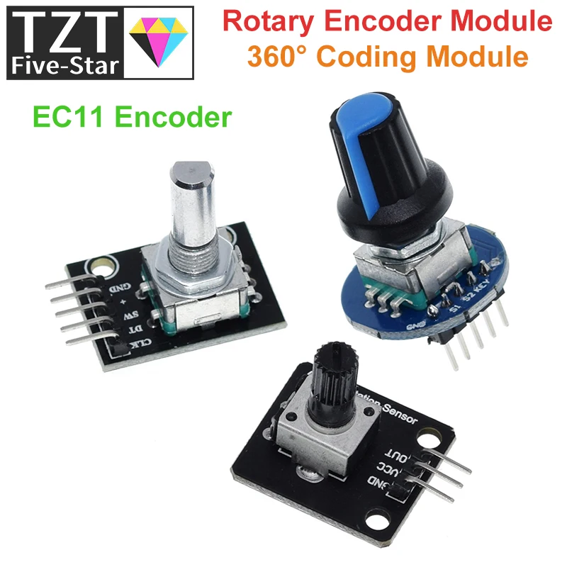 360 Degrees Rotary Encoder Module Rotary Potentiometer Analog Knob Module for Arduino KY-040  RV09 Rotary Encoder EC11 Knob Cap