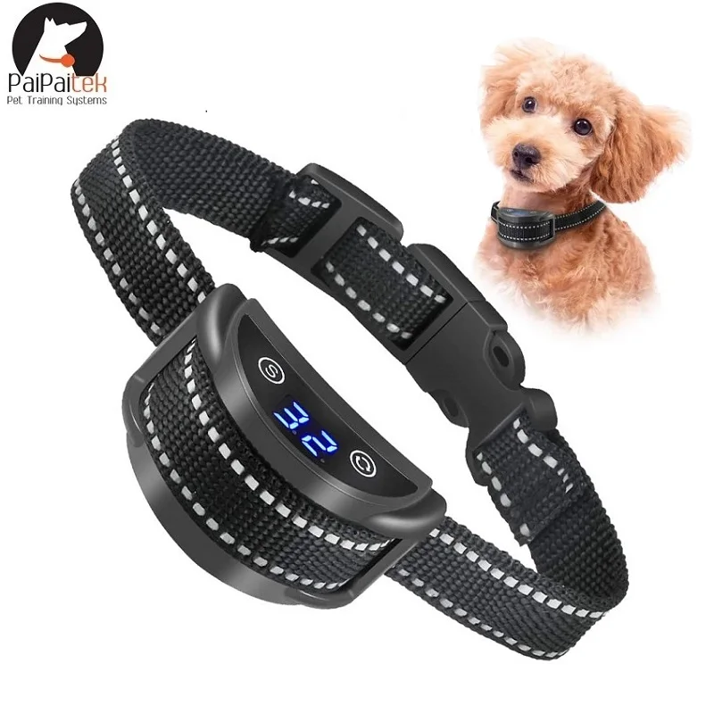 10Pcs Automatic Quick Bark Stop Collar 45 Days Ultra Long Working Time LED Display 3-Function Mode T/V/S Pet Training Products